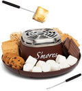 Nostalgia Tabletop Indoor Electric S'mores Maker - Smores Kit With Marshmallow Roasting Sticks and 4 Trays for Graham Crackers, Chocolate, and Marshmallows - Movie Night Supplies - Brown by Nostalgia