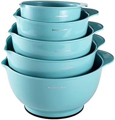 KitchenAid KE178OSAQA Classic Mixing Bowls, Set of 5,Aqua Sky 2 by Unknown