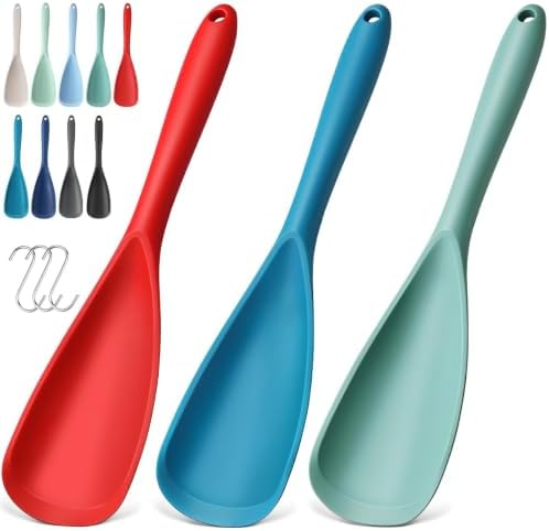 3 PACK Silicone Cooking Spatula & Spoon for Nonstick Cookware, BPA-Free by VITEVER