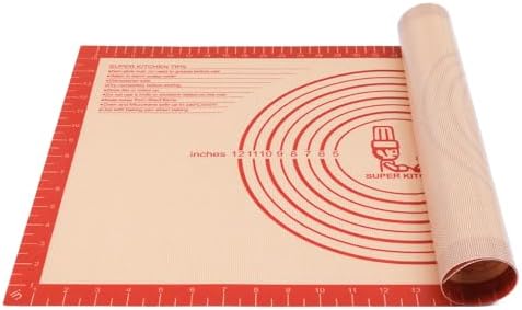 Non-slip Silicone Pastry Mat Extra Large Measurements 16''x 26'' Baking Mat by FolksySuperKitchen