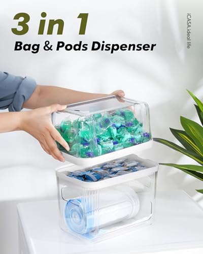 iCASA Trash Bag Dispenser Dishwasher Pods Container Under Sink Organizer - Image 2