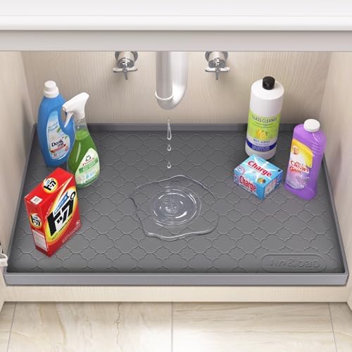 Jin&Bao Under Sink Mat 37" x 19" Waterproof Silicone Cabinet Kitchen Liner - Image 3