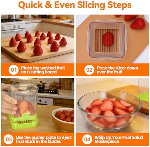 Strawberry Slicer Cup, Fruit Cutter – Quick-Slice, Meal Prep, Green - Image 4