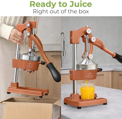 Zulay Kitchen Cast Iron Juicer, Orange Manual Juicer, Citrus Press, Rusted - Image 3