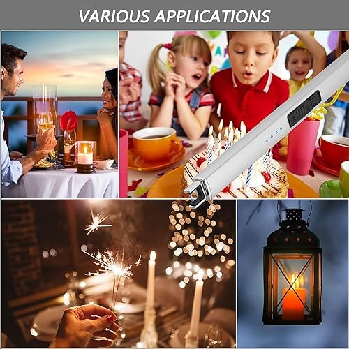 MEIRUBY 2 Pack Electric Candle Lighter, Christmas Stocking Stuffers Gifts for Women Mom Men Wife Sister, USB Arc Rechargeable Windproof Long Lighter for Candle BBQ Housewarming Birthday Gifts Idals - Image 7