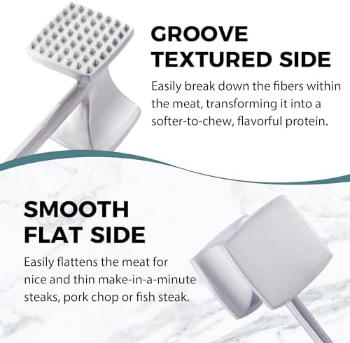 KITEXPERT Meat Tenderizer Hammer with Comfortable-Grip Handle, Dual-side Mallet for Kitchen, Heavy Duty Pounder For Tenderizing Steak, Beef and Fish, Blue - Image 3