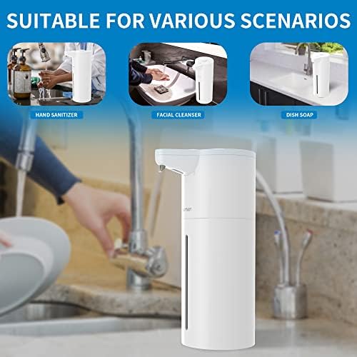 Aunmaon Automatic Soap Dispenser Touchless, Modern, Kitchen & Bathroom, Hands-Free, Adjustable Volume, Long Battery Life, Compatible with Thick & Thin Soap, Easy for Toddlers, Clog-Free, White - Image 2