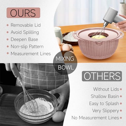 4-1 Colander with Bowl & Spoons Set - Food Strainer with New Upgraded Graters & Spoons - Colanders for kitchen(Patented) - Strainer for Fruit Pasta Veggie, Funny Presents for Women, Pink - Image 5