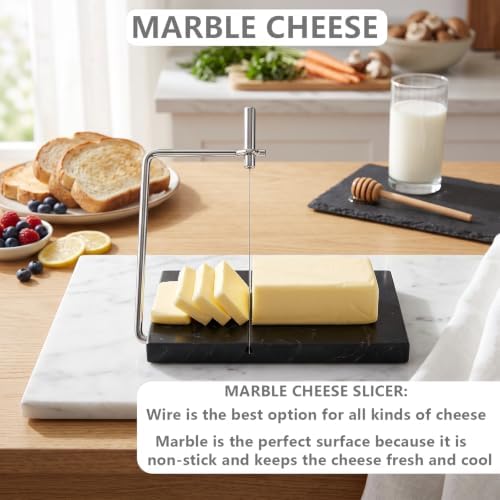 Marble Cheese Slicer with 2 Extra Wires, Block Cheese Cutter, Black - Image 4