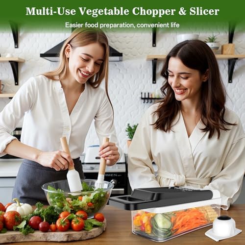HomeHacks Veggie Chopper Vegetable Cutter, 12 in 1 Kitchen Gadget, White - Image 7