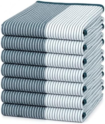 Premium Kitchen Towels 6 Pack 100% Cotton, 20"x28" - Blue by BumbleTowels