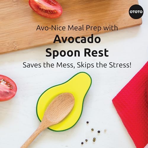 OTOTO Avocado Spoon Rest for Stove Top - Silicone Spoon Rest for Kitchen Counter, for Ladles, Tongs, Spatula Funny Cool Cute Kitchen Gifts Gadgets Accessories - Image 2