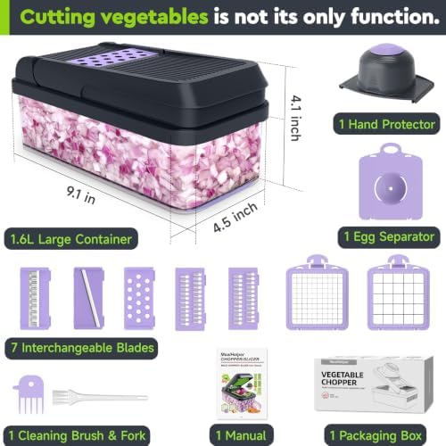 MealHelper 12-in-1 Vegetable Chopper, Food Veggie Chopper With Container - Image 2