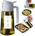 TrendPlain - Original 16oz/470ml Olive Oil Dispenser Bottle for Kitchen Gadgets and Air Fryer Accessories - Olive Oil Sprayer for Cooking w/Stickers - Ash by TrendPlain