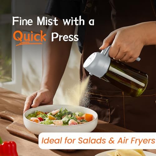 TrendPlain - Original 16oz/470ml Olive Oil Dispenser Bottle for Kitchen Gadgets and Air Fryer Accessories - Olive Oil Sprayer for Cooking w/Stickers - Ash - Image 3