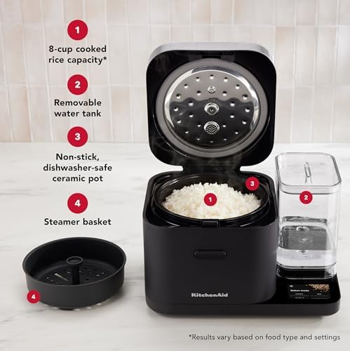 KitchenAid 8 Cup Grain and Rice Cooker, Integrated Scale, Black Matte - Image 6