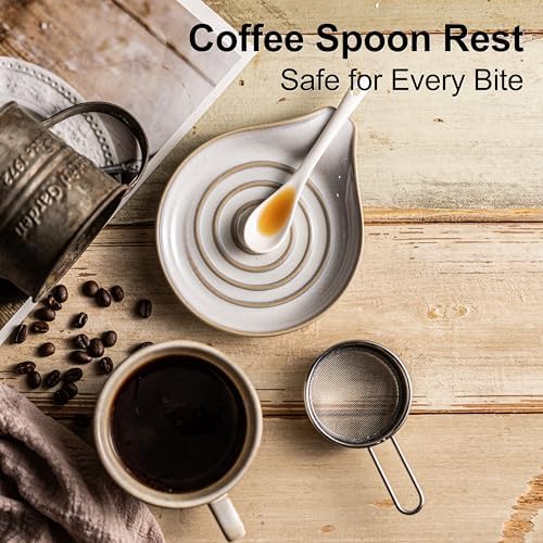 Ceramic Spoon Rest for Stove Top, Large Spoon Holder for Kitchen Counter, Heat-Resistant & Easy to Clean, Non-Stick Spatula Holder for Cooking, Coffee Spoon, Kitchen Decor, White - Image 6