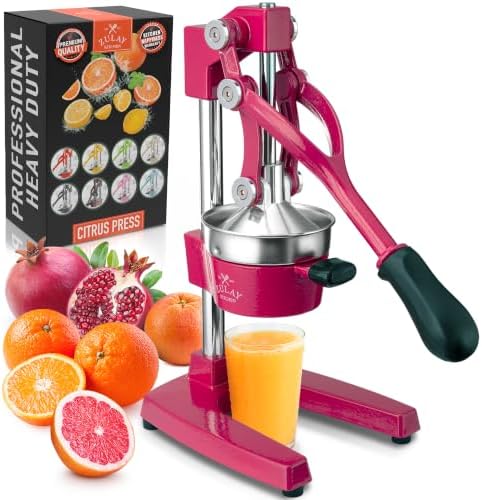 Zulay Kitchen Cast Iron Juicer, Orange Manual Juicer, Citrus Press, Magenta by ZulayKitchen