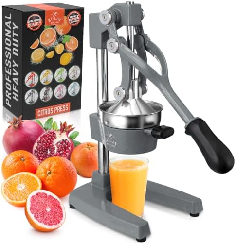 Zulay Kitchen Cast Iron Juicer, Orange Manual Juicer, Citrus Press, Grey by ZulayKitchen