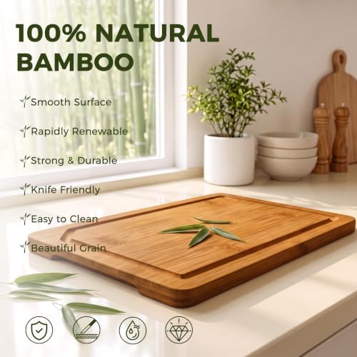 Kikcoin 9"×6" Small Bamboo Cutting Board with Handle, Deep-Carbonized - Image 4