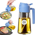 YARRAMATE 16 oz 2-in-1 Glass Olive Oil Sprayer for Cooking, SkyBlue by YARRAMATE