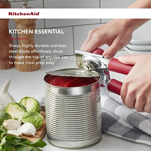 KitchenAid Classic Multifunction Can Opener and Bottle Opener Easy to Use, Razor Sharp Stainless Steel Cutting Wheel, Soft Ergonomic Handles, Soft Red, 8.34-Inch (Pack of 12) - Image 5