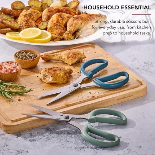 KitchenAid 2-Piece Multipurpose Shear Set, Versatile Scissors with Nutcracker, Bottle Opener, Ergonomic Handles with Protective Blade Covers - Image 2