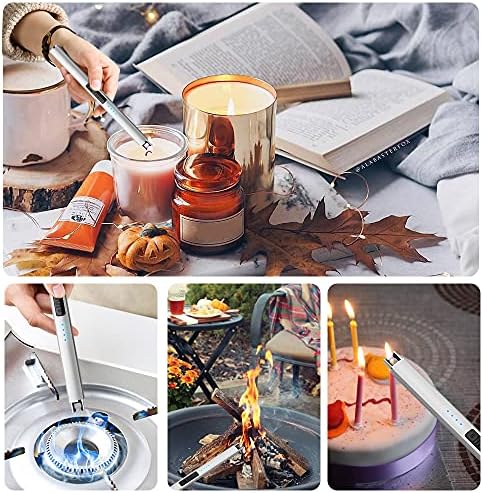 SUPRUS Electric Arc Windproof Flameless USB Lighter Rechargeable Lighter with Safety Lock for Candle BBQ Camping (Silver, 3) - Image 4