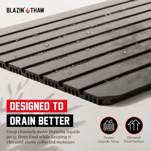 BLAZIN' THAW Defrosting Tray for Frozen Meat | 14” Large-Size | Aluminium Plate for Thawing Frozen Food | Natural Thawing Process | No Microwaves, No Cold/Warm Water Required | - Image 5