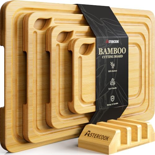 Astercook Nature Bamboo Cutting Boards for Kitchen by Astercook