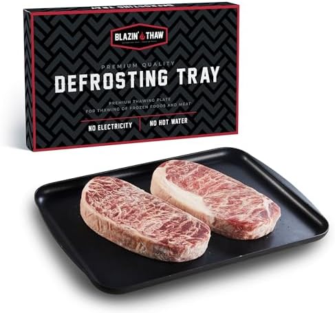 BLAZIN' THAW Defrosting Tray for Frozen Meat | Premium Edition | Aluminium Alloy Plate for Thawing Frozen Food | Natural Thawing Process | No Microwaves, No Cold/Warm Water Required | by BlazinThaw