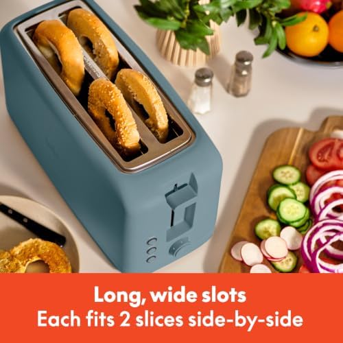 bella Fits-Anywhere™ Slim Toaster, 4 Slice Extra Long & Wide Slot, Surf - Image 4