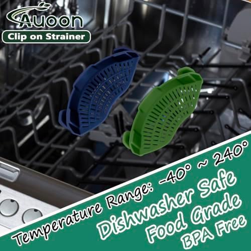 AUOON Clip On Pot Strainer Silicone, Standard 8.86 x 3.55in, Navy - Image 3