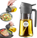 YARRAMATE 16 oz 2-in-1 Glass Olive Oil Sprayer for Cooking, Grey by YARRAMATE