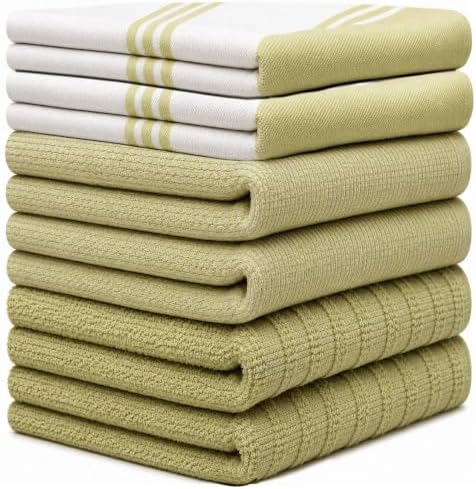 Premium Kitchen Towels 6 Pack 100% Cotton 20"x28" Dish Towels - Sage Wide - Image 2