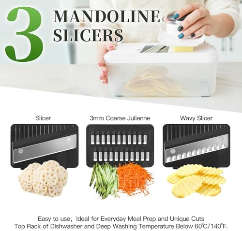 Vegetable Chopper Mandolin Slicer with Container, Chop & Drain in One Step - Image 3