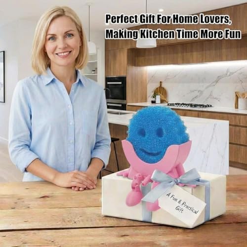 Creative Drainage Sponge Holder: Traceless Glue, 3D Printed Funny Kitchen Sink Holder, Keeps Sponge Dry – for Scrub Daddy (1, Pink) - Image 7