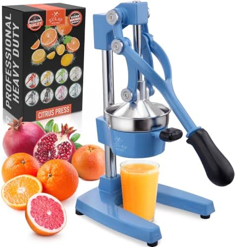 Zulay Kitchen Cast Iron Juicer, Orange Manual Juicer, Citrus Press, Haze by ZulayKitchen