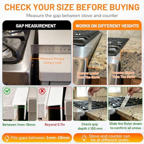 ItsNio Stainless Steel Stove Gap Covers, Stove Gap Filler, White (2PCS) - Image 3