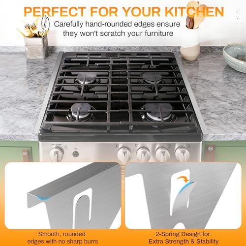 ItsNio 316 Stainless Steel Stove Gap Covers 2Pack, Stove Gap Filler, Silver - Image 4