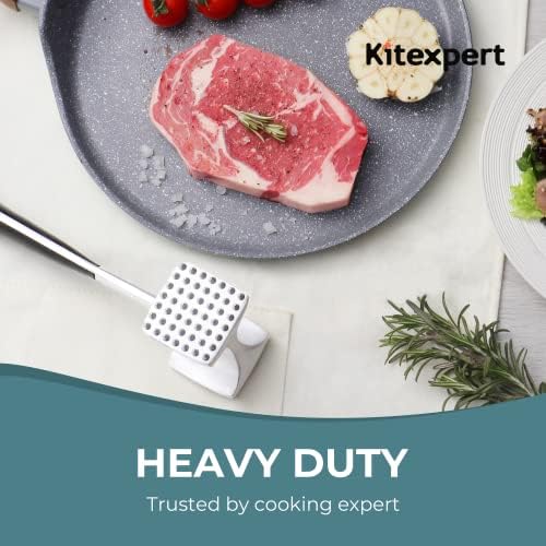 KITEXPERT Meat Tenderizer Hammer with Comfortable-Grip Handle, Dual-side Mallet for Kitchen, Heavy Duty Pounder For Tenderizing Steak, Beef and Fish - Image 5