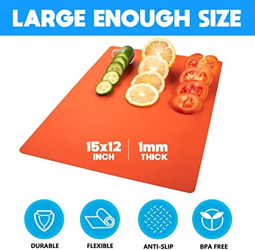 Goodluck 7 Pieces Flexible Cutting Boards, BPA Free Plastic Cutting Boards for Kitchen, Non Slip Cutting Mat for Meat and Vegetables - Image 2