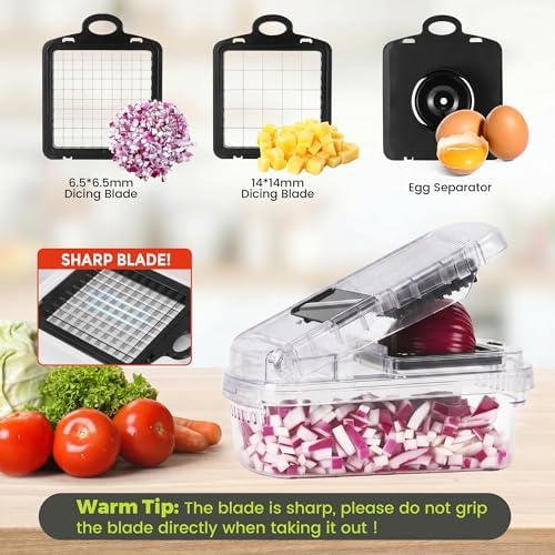 Yusshn Vegetable Chopper, 12-in-1 Food Veggie Chopper Cutter with Container - Image 3