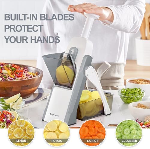 SupMaKin Safer Mandoline Slicer for Kitchen,Adjustable Potato Slicer 1-8 mm - Image 3