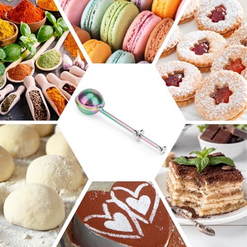 HULISEN Flour Duster, 304 Stainless Steel Flour Sifter for Baking, Rainbow - Image 5