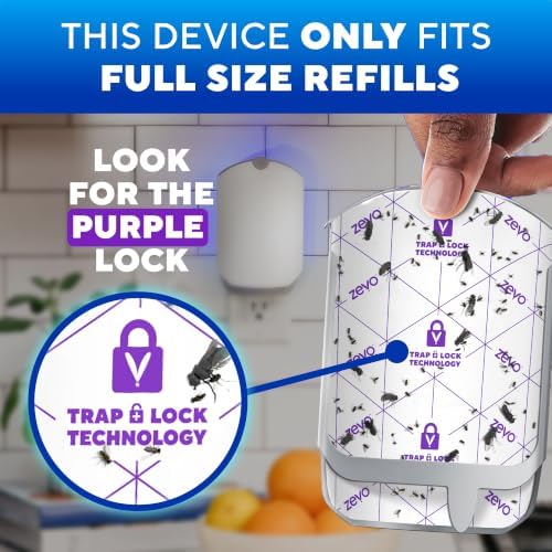 Zevo Flying Insect Trap for Fruit Flies & Gnats, 1 Plug-in Base & 3 Refills - Image 4