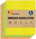 MoLKENE Swedish Dishcloths for Kitchen, 6 Pack Cellulose Sponge Cloths by MoLKENE