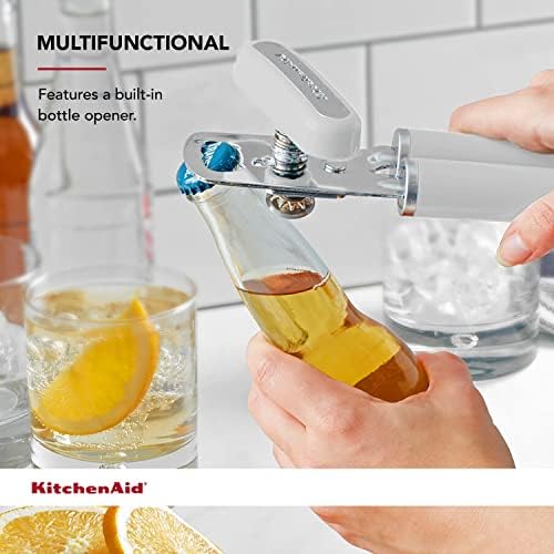 KitchenAid Classic Multifunction Can Opener and Bottle Opener Easy to Use, Razor Sharp Stainless Steel Cutting Wheel, Soft Ergonomic Handles, White 8.34-Inch (Pack of 12) - Image 4