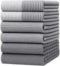 Premium Kitchen Towels 6 Pack 100% Cotton, 20"x28" Dish Towels - Grey by BumbleTowels
