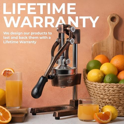 Zulay Kitchen Cast Iron Juicer, Orange Manual Juicer, Citrus Press, Copper - Image 6